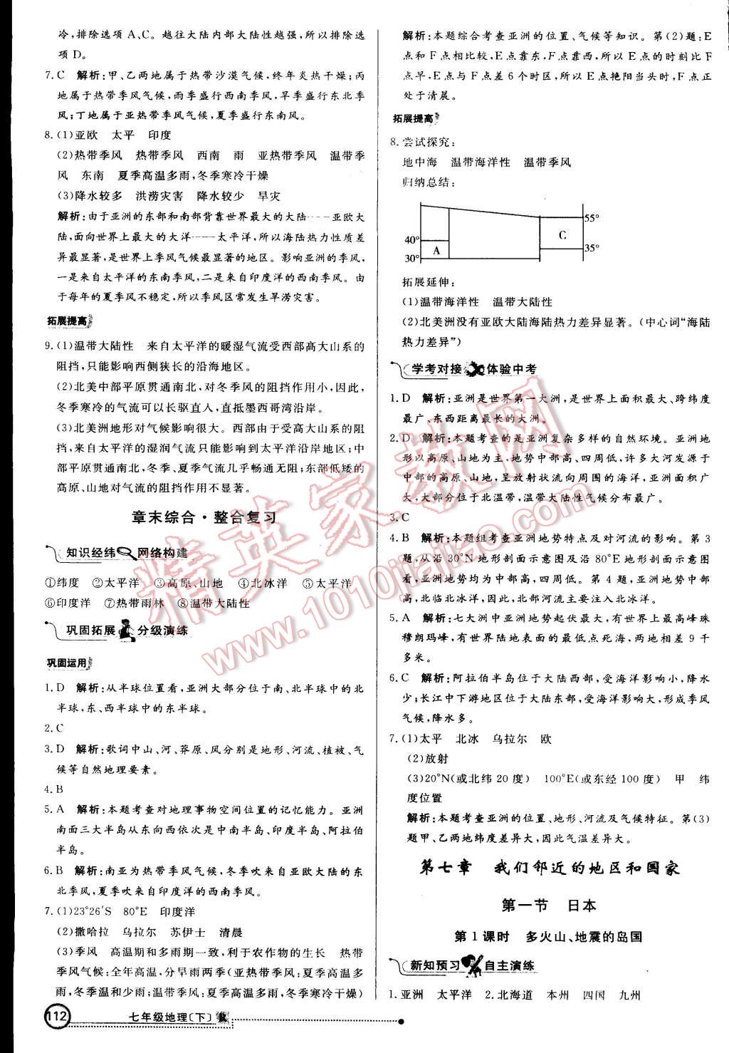 2015年練出好成績創(chuàng)新學習高效課時訓練七年級地理下冊人教版 第3頁