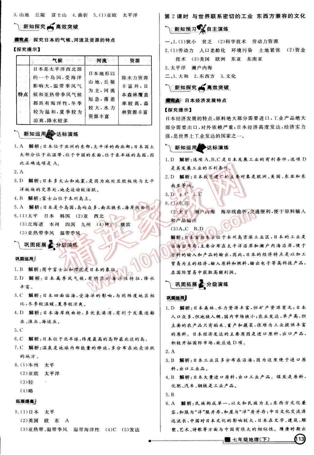 2015年練出好成績創(chuàng)新學(xué)習(xí)高效課時訓(xùn)練七年級地理下冊人教版 第4頁