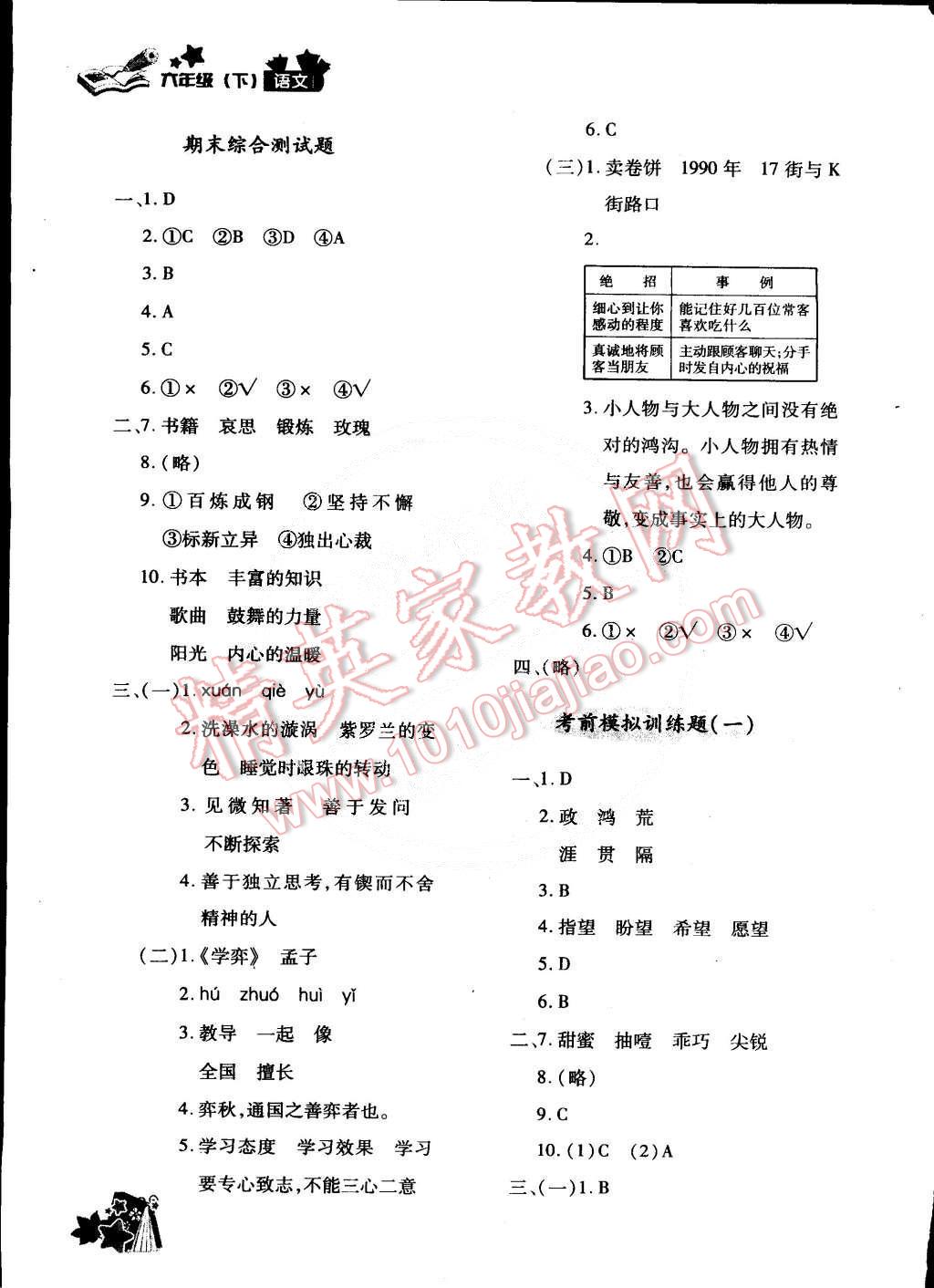 2015年新教材同步導(dǎo)學(xué)優(yōu)化設(shè)計課課練六年級語文下冊 第17頁