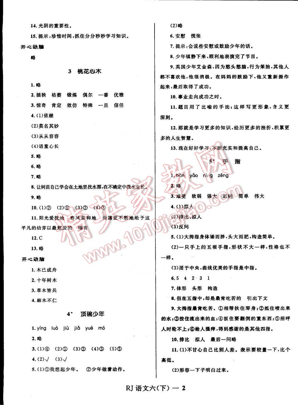 2015年奪冠百分百小學(xué)優(yōu)化訓(xùn)練六年級(jí)語(yǔ)文下冊(cè)人教版 第2頁(yè)