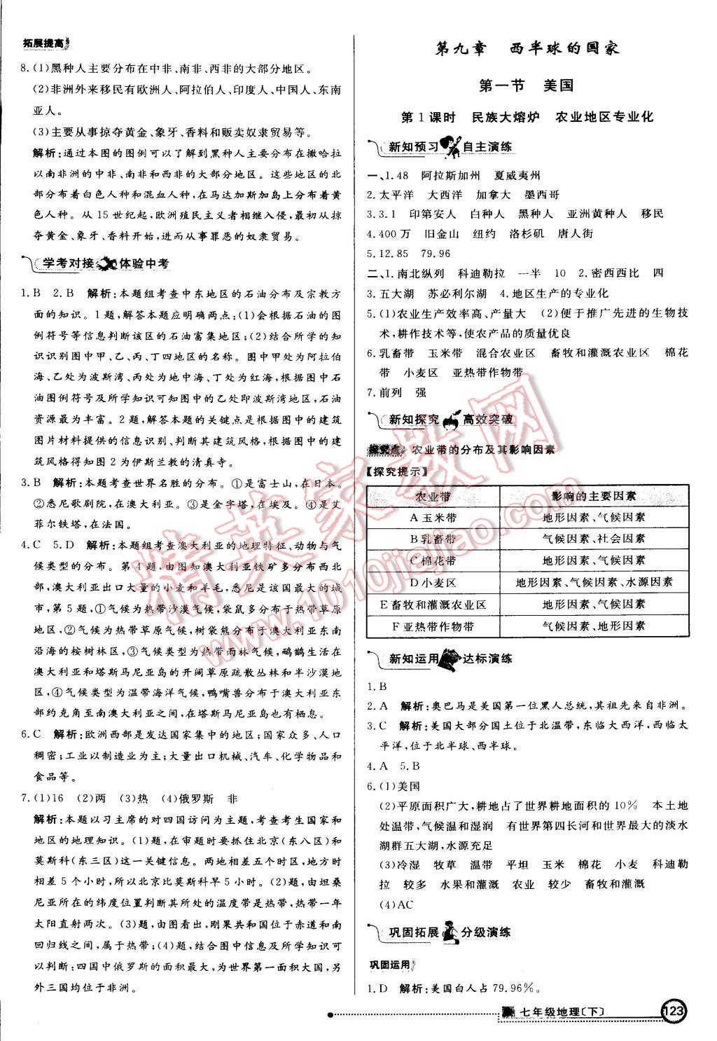 2015年練出好成績創(chuàng)新學(xué)習(xí)高效課時訓(xùn)練七年級地理下冊人教版 第14頁