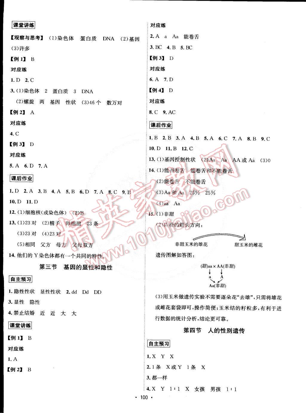 2015年优学名师名题八年级生物下册人教版 第12页