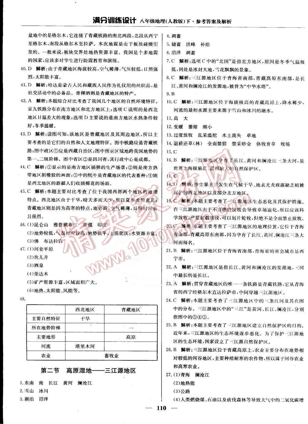 2015年滿(mǎn)分訓(xùn)練設(shè)計(jì)八年級(jí)地理下冊(cè)人教版 第23頁(yè)