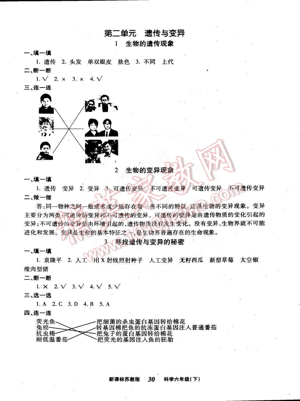 2015年优效学习练创考六年级科学下册苏教版 第2页