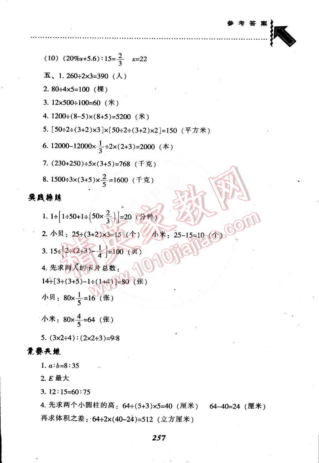 2015年尖子生題庫六年級數(shù)學下冊西師大版 第16頁