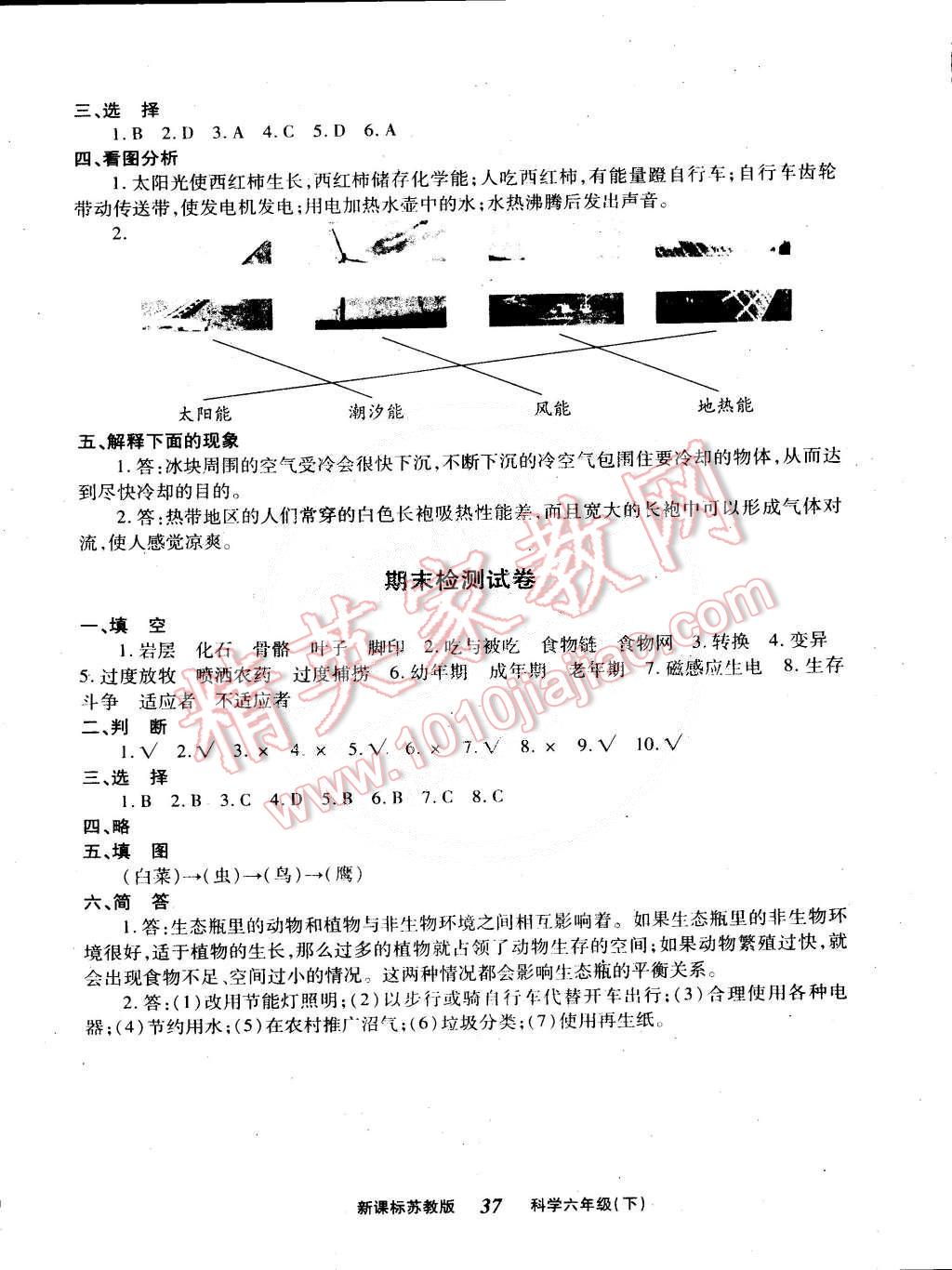 2015年优效学习练创考六年级科学下册苏教版 第9页