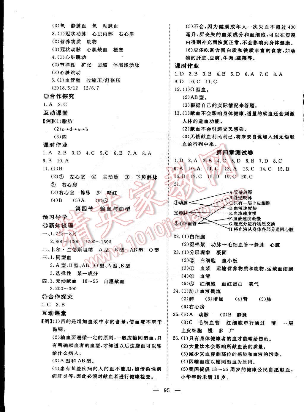 2015年351高效课堂导学案七年级生物下册 第7页