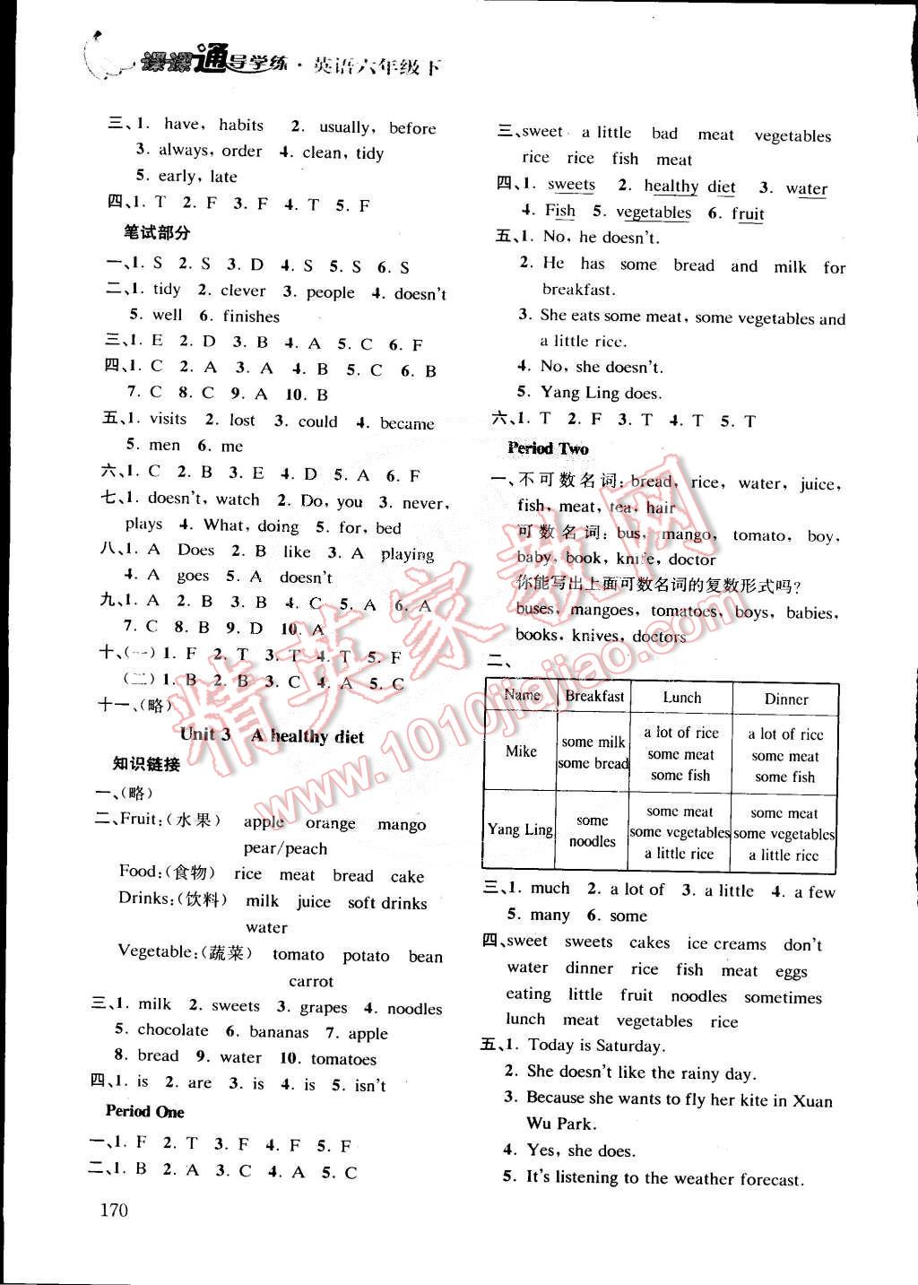 2015年課課通導學練六年級英語下冊 第3頁