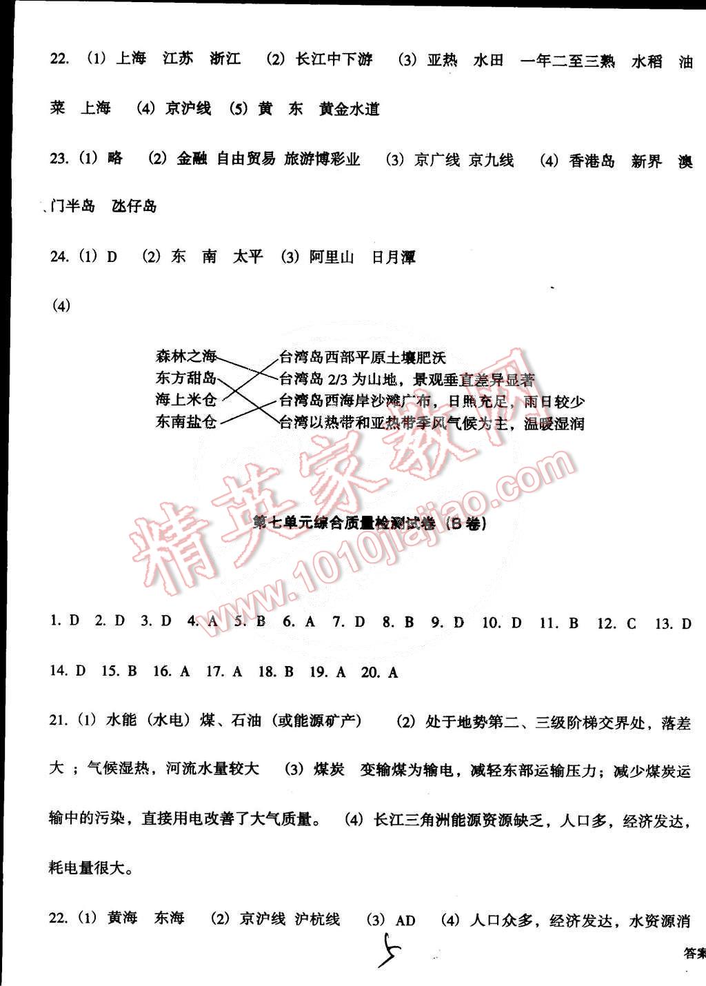 2015年單元加期末復習與測試八年級地理下冊人教版 第5頁