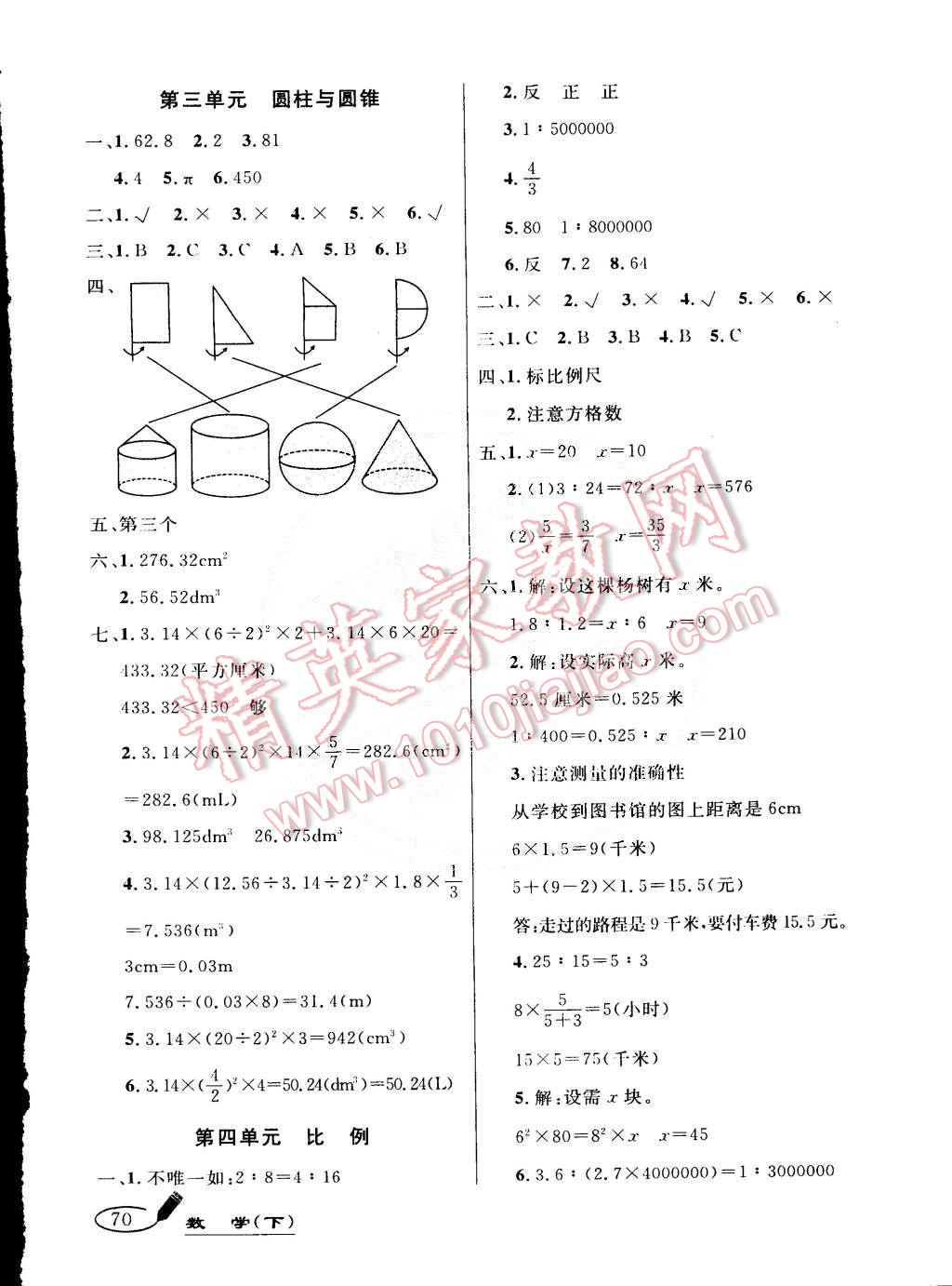 2015年亮點(diǎn)激活精編提優(yōu)大試卷六年級(jí)數(shù)學(xué)下冊(cè)人教版 第2頁