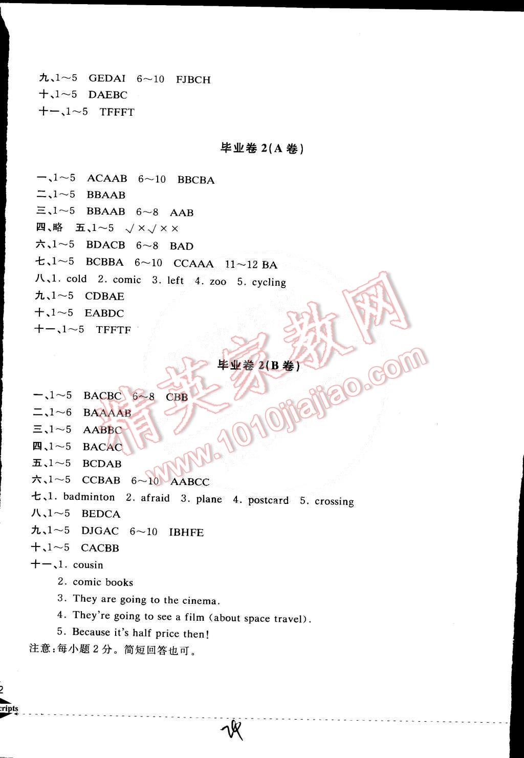 2015年小學(xué)教學(xué)新思維檢測卷快樂學(xué)習(xí)六年級英語下冊 第24頁