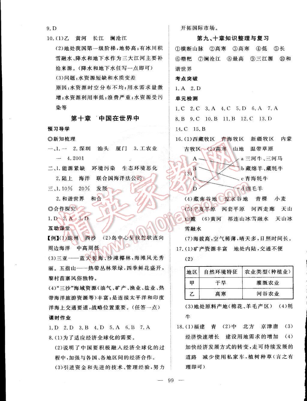 2015年351高效課堂導(dǎo)學(xué)案八年級(jí)地理下冊(cè) 第11頁