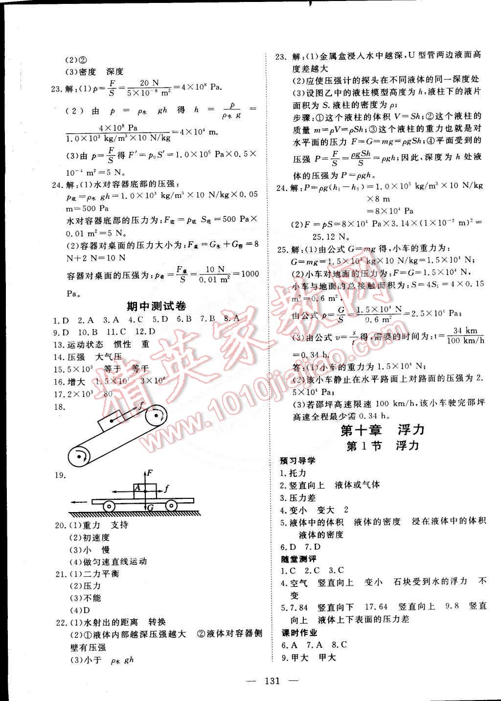 2015年351高效課堂導(dǎo)學(xué)案八年級物理下冊 第7頁