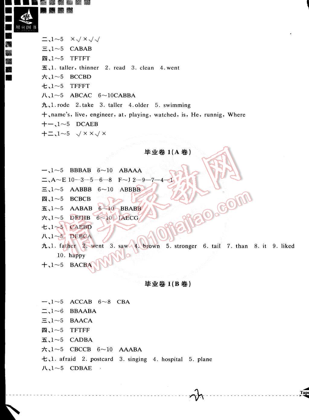 2015年小學(xué)教學(xué)新思維檢測(cè)卷快樂學(xué)習(xí)六年級(jí)英語下冊(cè) 第23頁