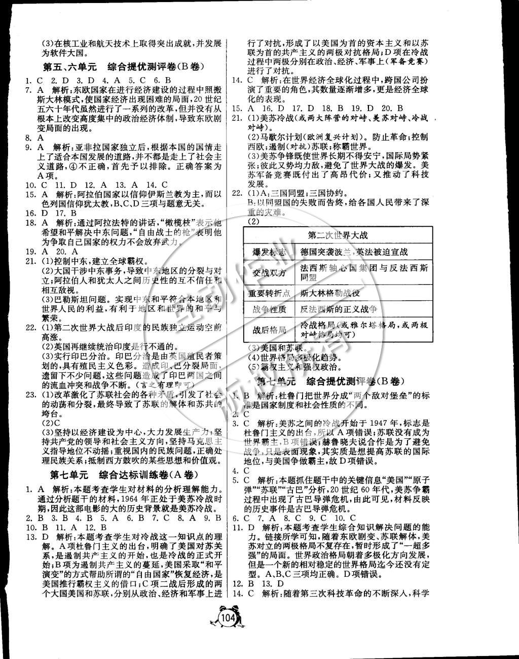 2015年單元雙測全程提優(yōu)測評卷九年級歷史下冊人教版 第4頁