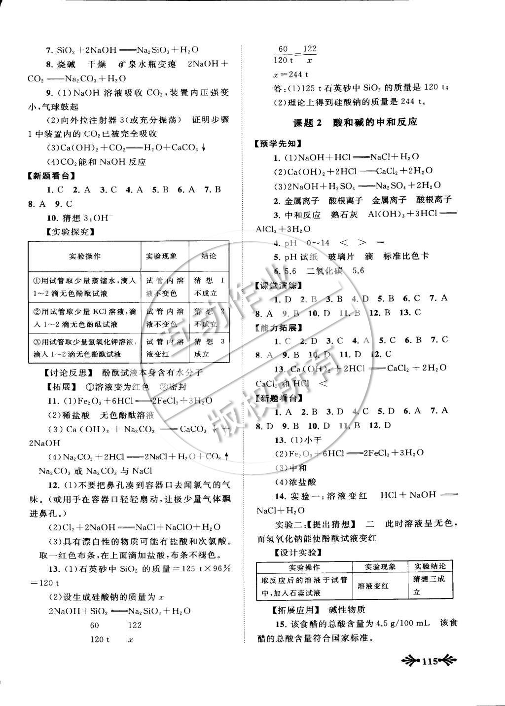 2015年自主學(xué)習(xí)當(dāng)堂反饋九年級化學(xué)下冊人教版 第6頁