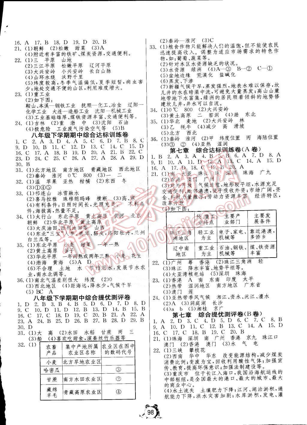 2015年單元雙測全程提優(yōu)測評卷八年級地理下冊湘教版 第2頁