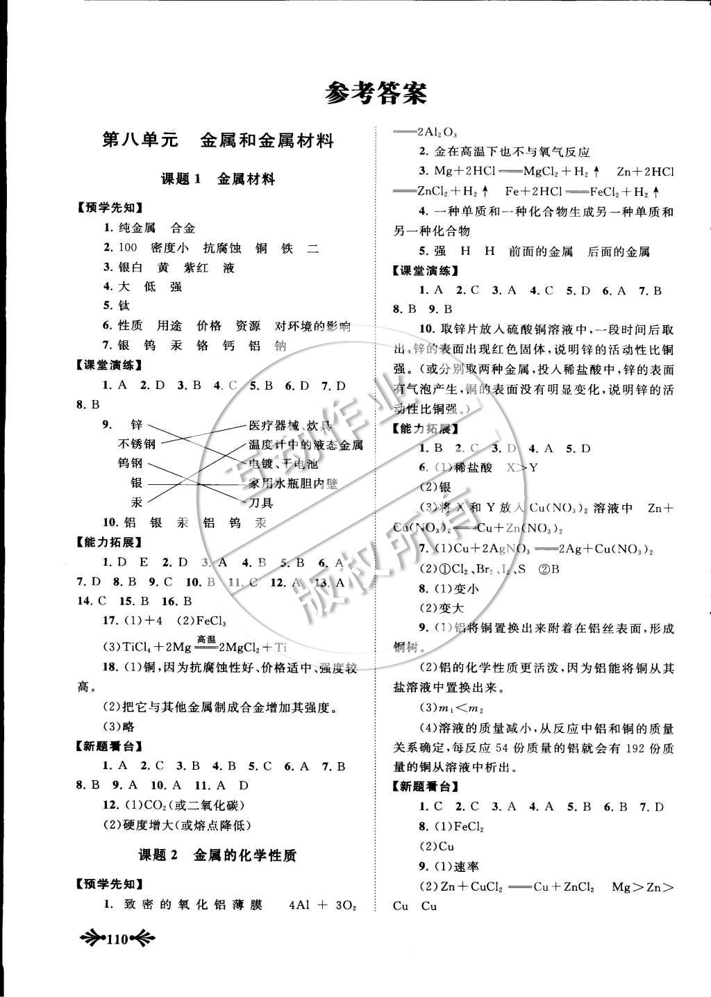 2015年自主學(xué)習(xí)當(dāng)堂反饋九年級化學(xué)下冊人教版 第1頁