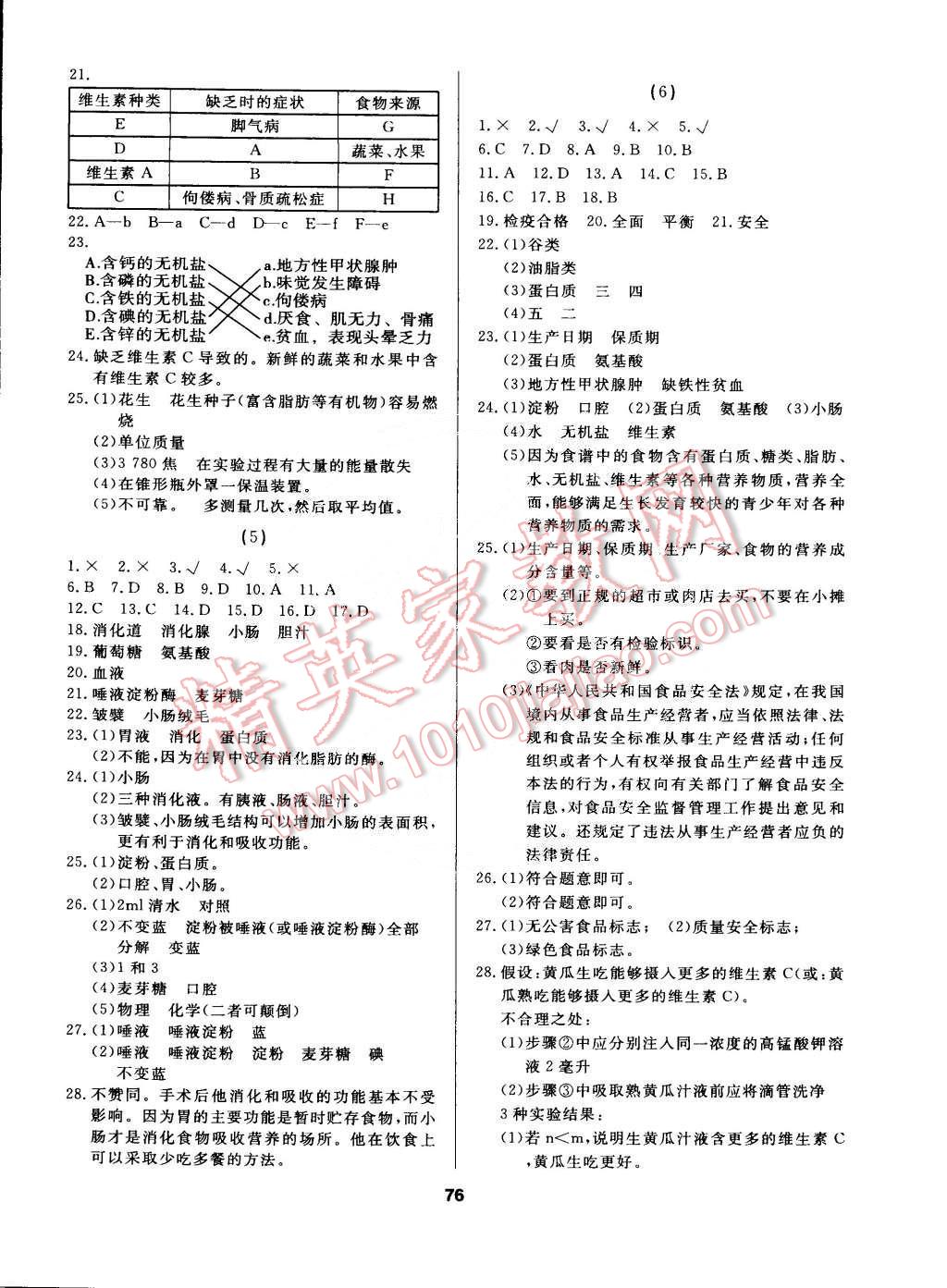 2015年試題優(yōu)化課堂同步七年級(jí)生物下冊(cè)人教版 第2頁(yè)