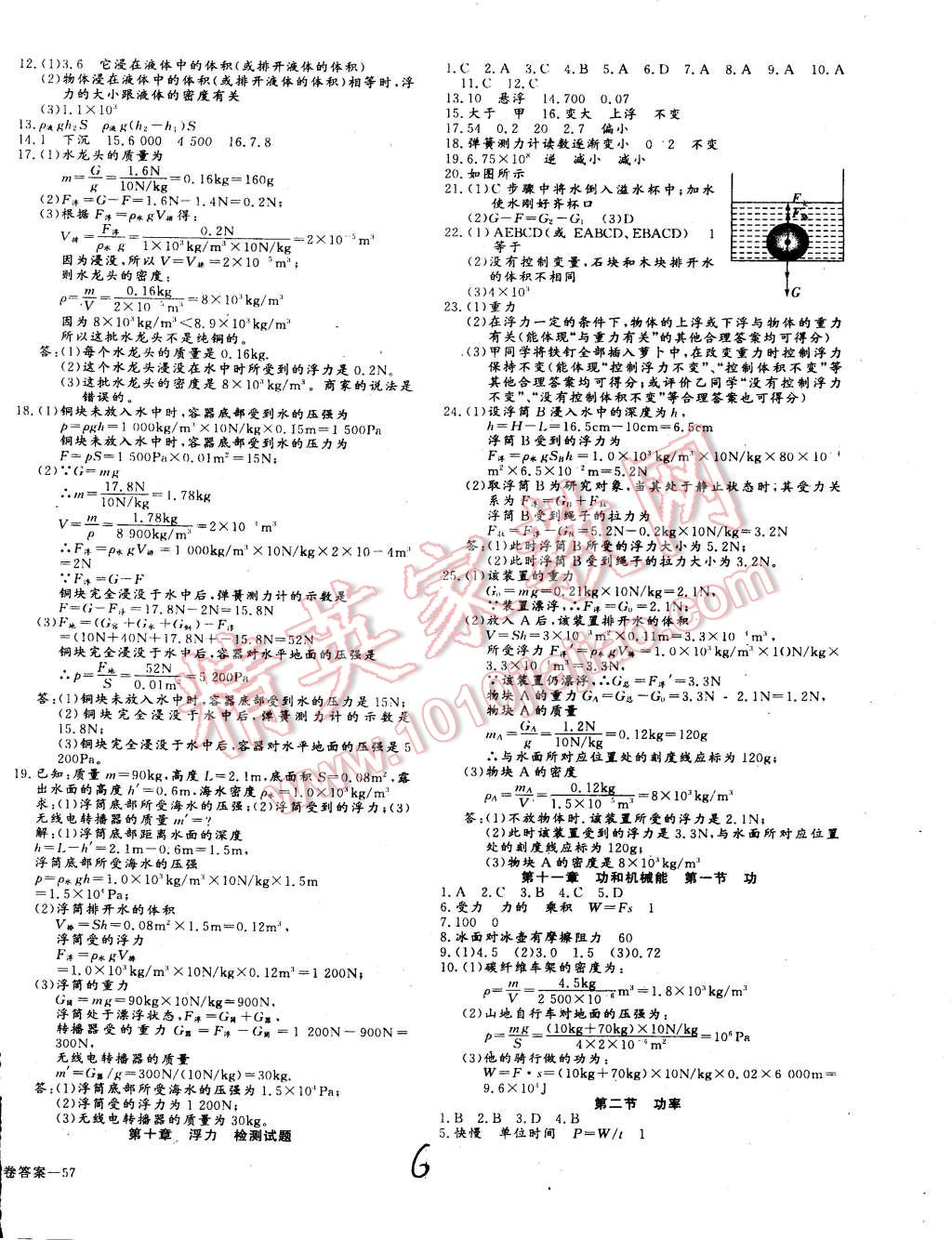 2015年同步检测金卷八年级物理下册人教版 第9页