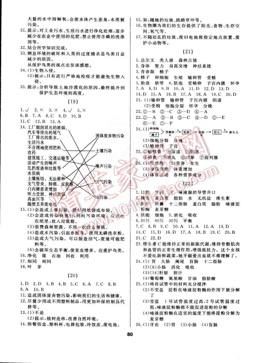 2015年試題優(yōu)化課堂同步七年級(jí)生物下冊(cè)人教版 第6頁(yè)