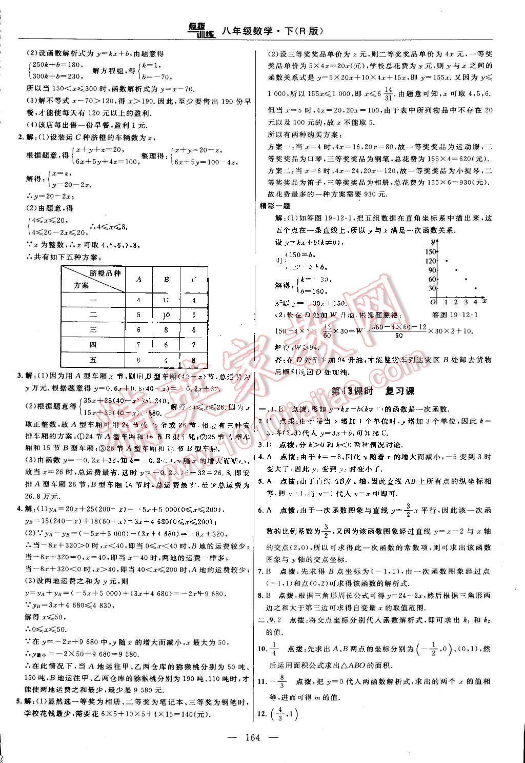 2015年點(diǎn)撥訓(xùn)練八年級(jí)數(shù)學(xué)下冊(cè)人教版 第34頁(yè)