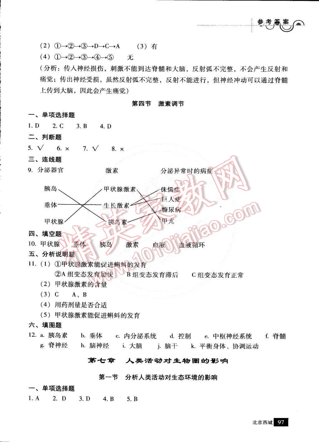 2015年學(xué)習(xí)探究診斷七年級生物下冊 第10頁