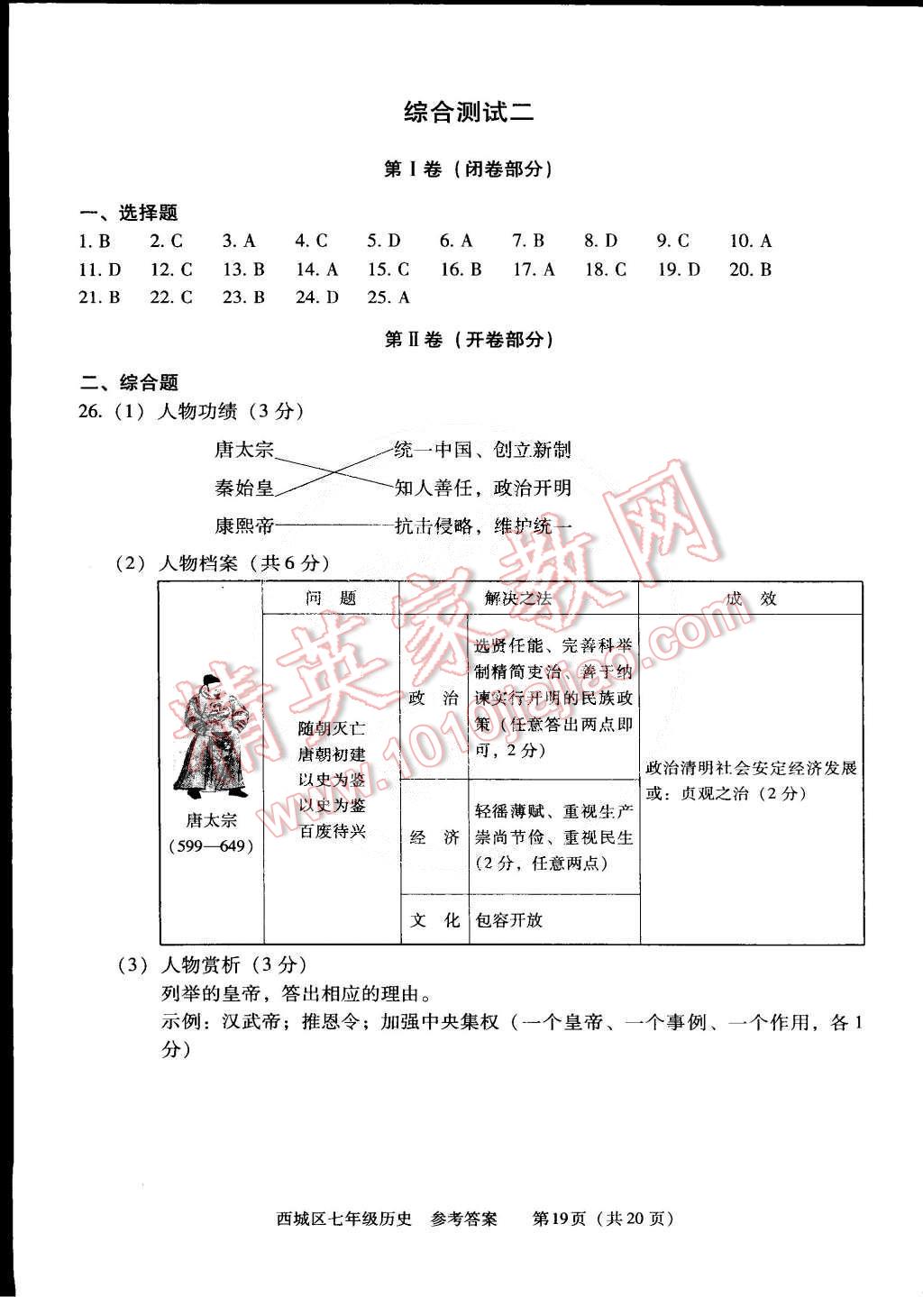 2014年學(xué)習(xí)探究診斷七年級(jí)歷史全一冊(cè) 第19頁(yè)