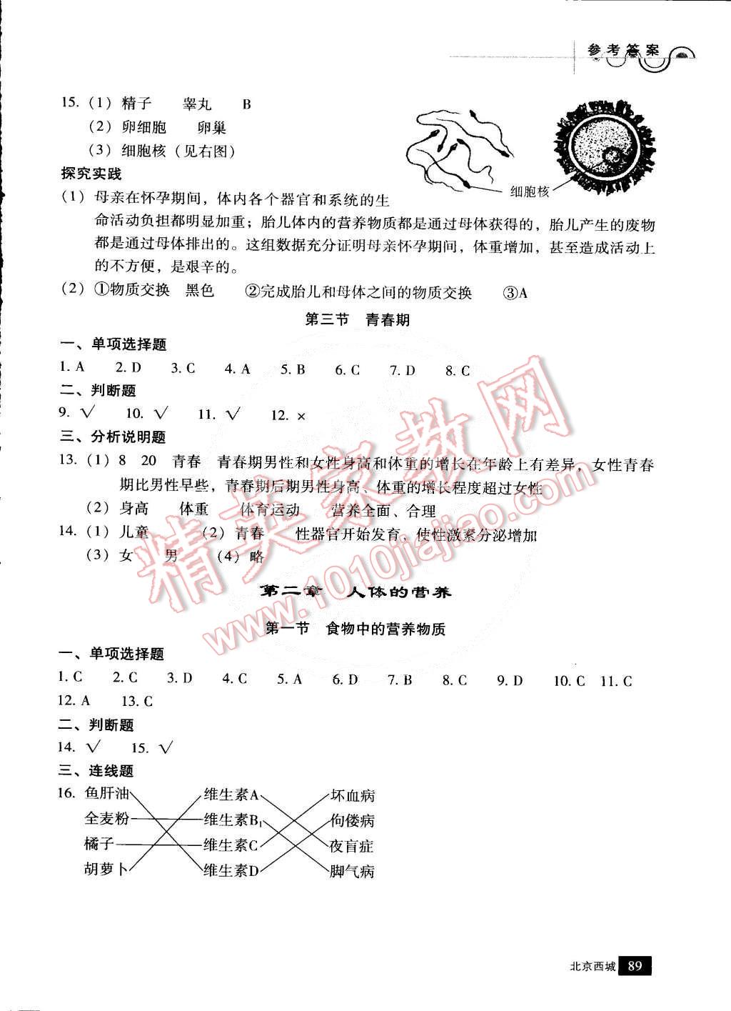 2015年學(xué)習(xí)探究診斷七年級生物下冊 第2頁