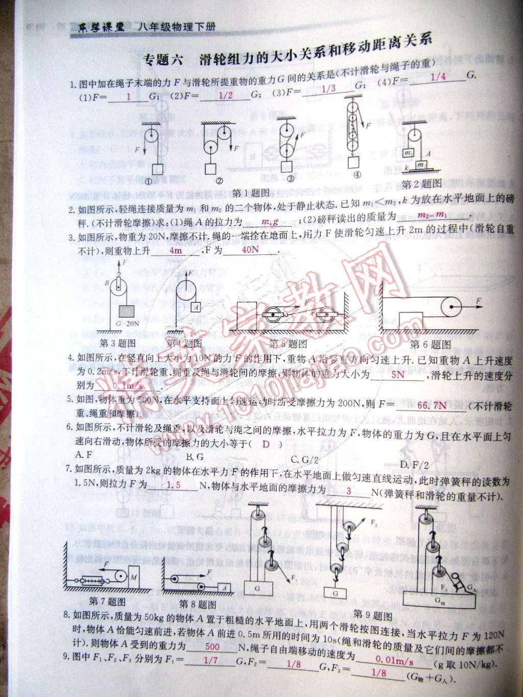 2015年樂(lè)學(xué)課堂課時(shí)學(xué)講練八年級(jí)物理下冊(cè)人教版 第123頁(yè)