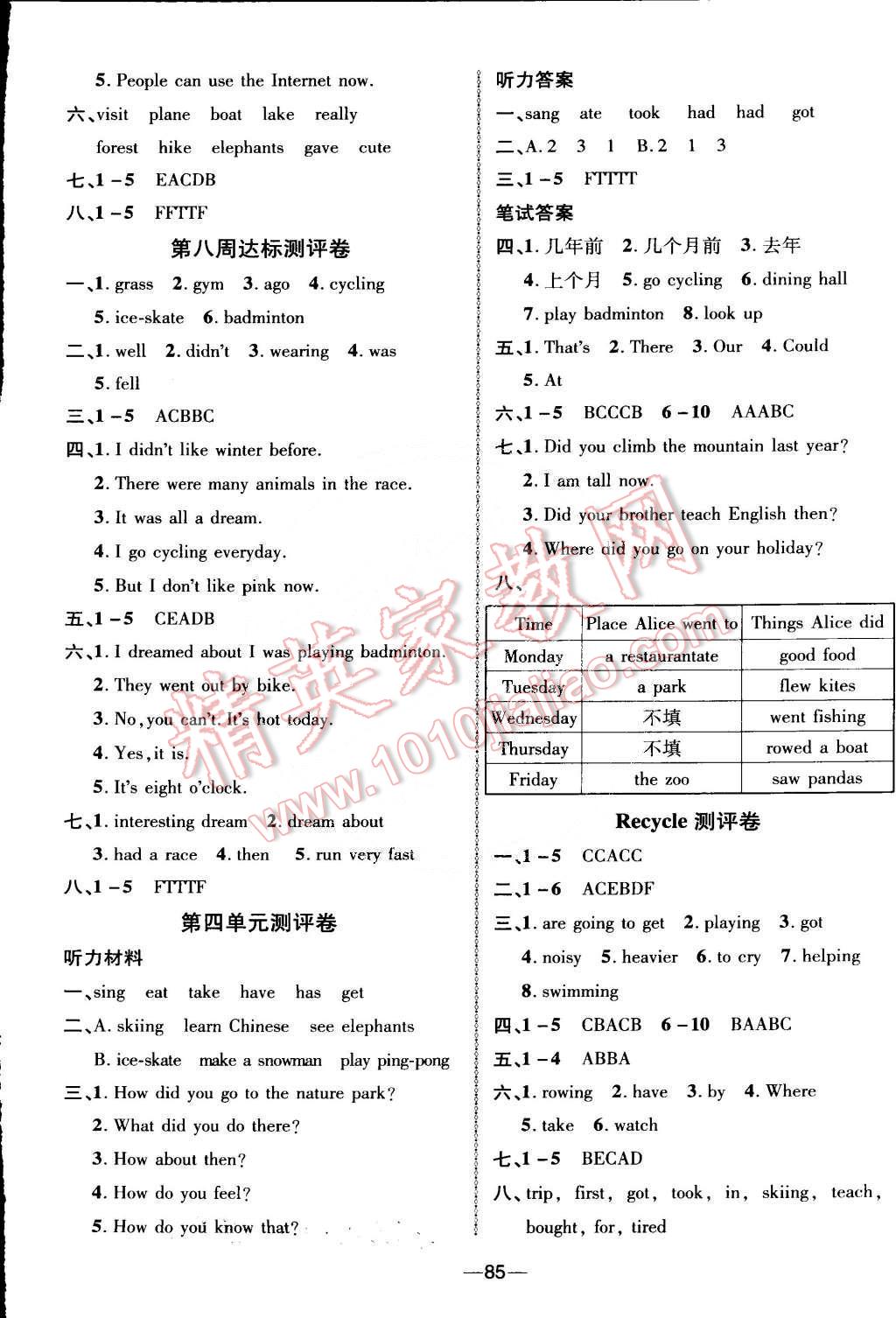 2015年優(yōu)加全能大考卷六年級英語下冊人教PEP版 第5頁