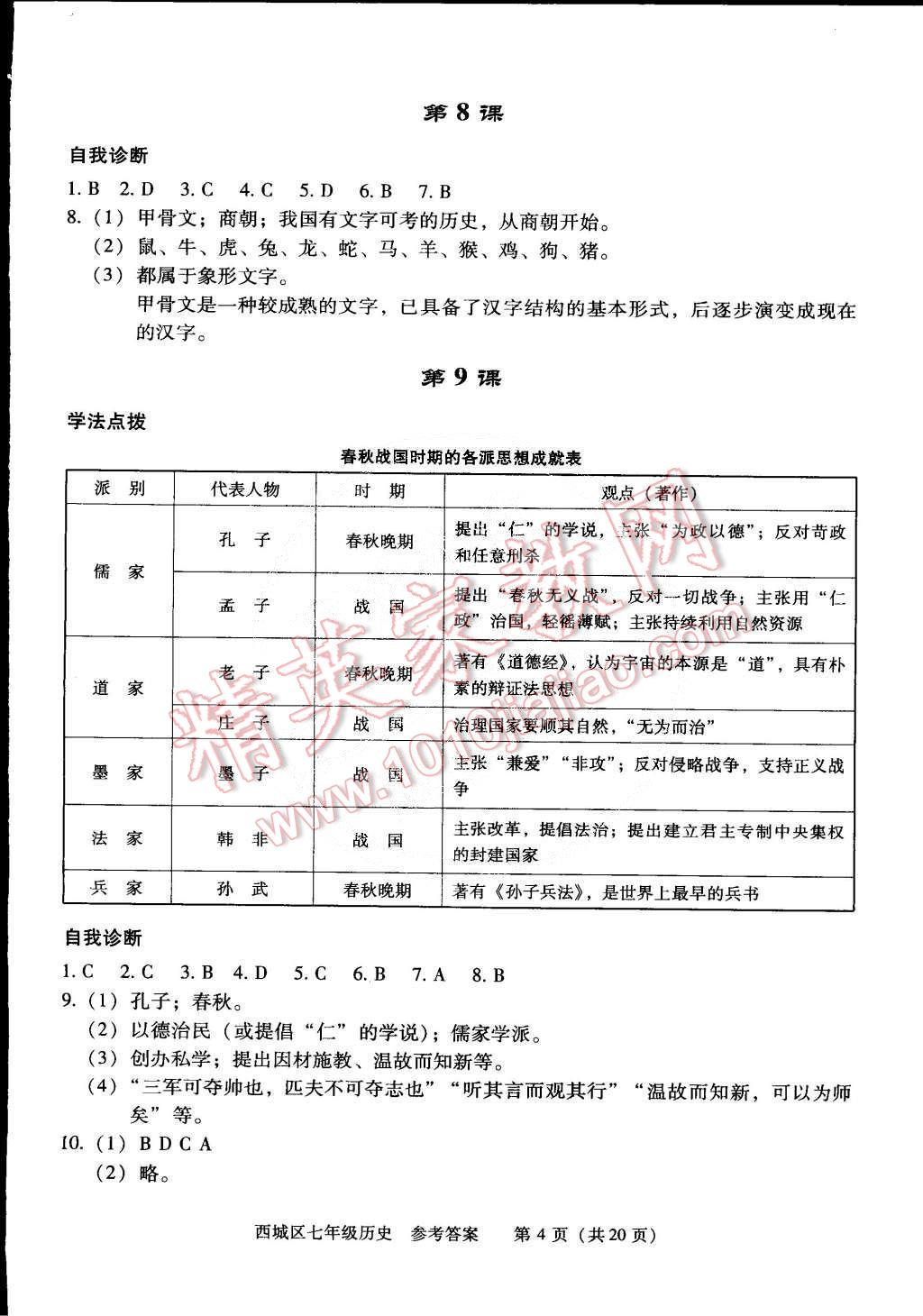 2014年學(xué)習(xí)探究診斷七年級(jí)歷史全一冊(cè) 第4頁