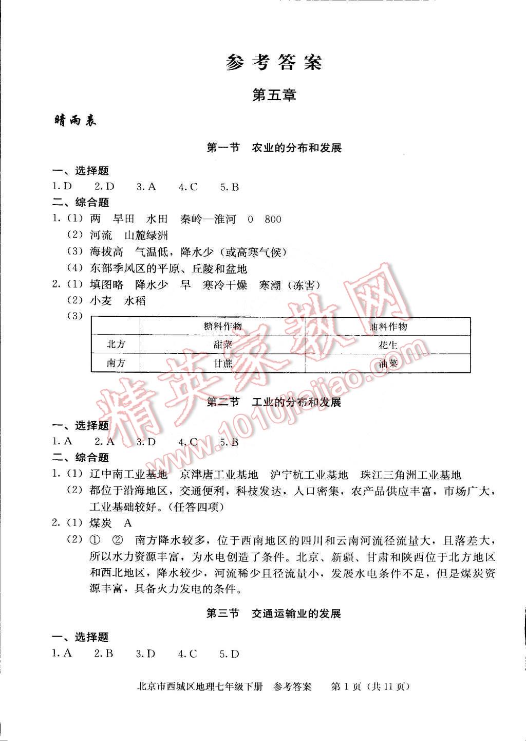 2015年學(xué)習(xí)探究診斷七年級(jí)地理下冊(cè) 第1頁