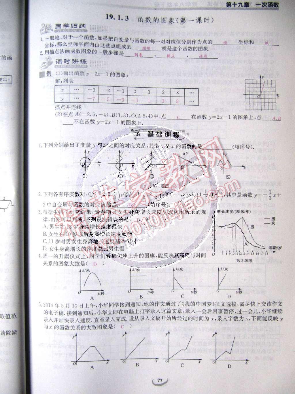 2015年乐学课堂课时学讲练八年级数学下册人教版 第77页