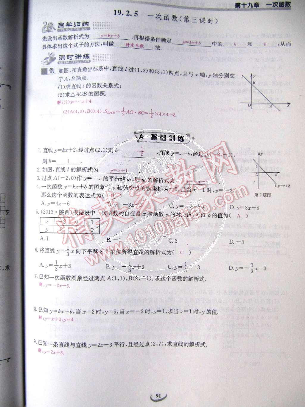 2015年樂學(xué)課堂課時學(xué)講練八年級數(shù)學(xué)下冊人教版 第91頁