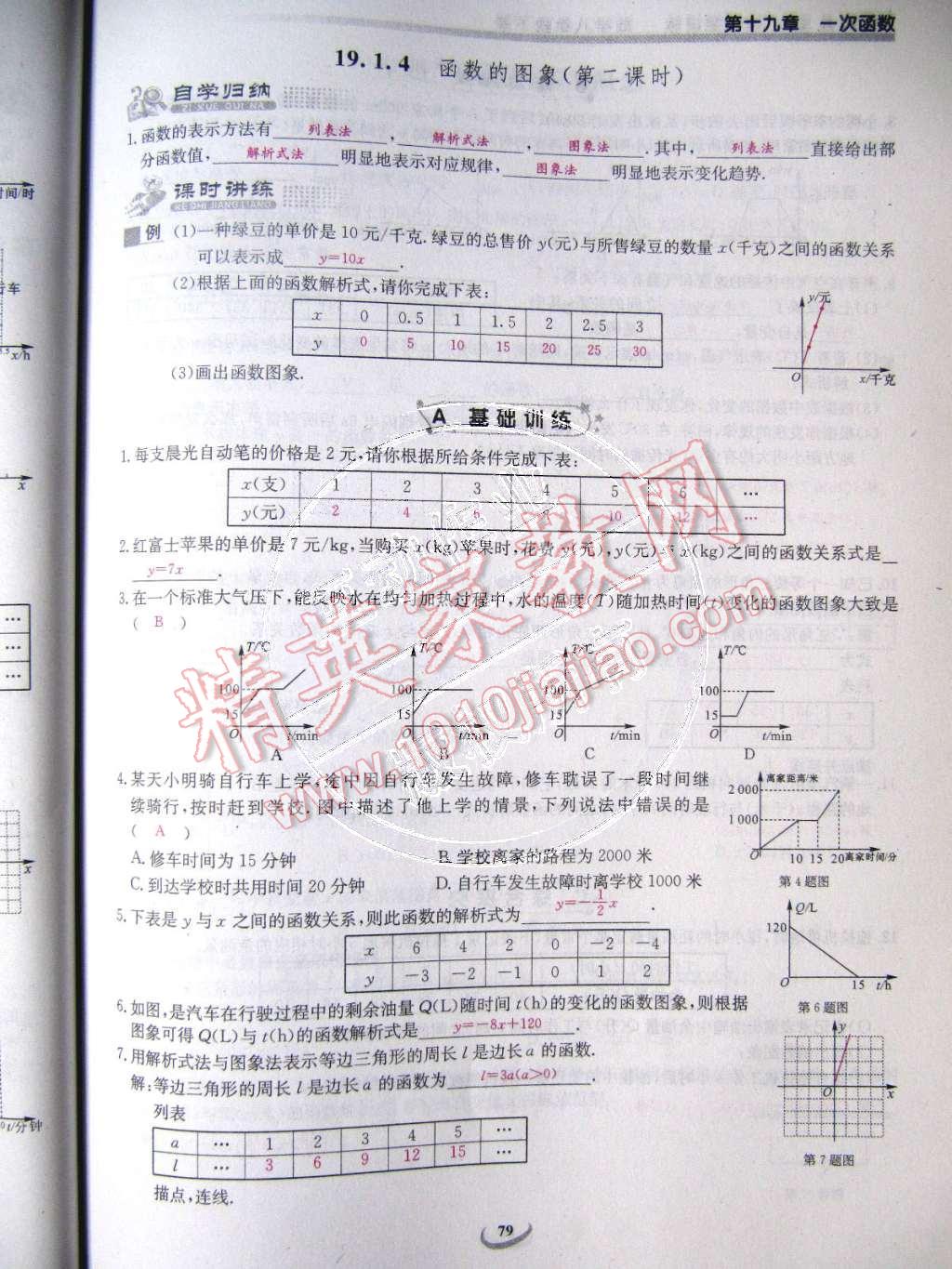 2015年乐学课堂课时学讲练八年级数学下册人教版 第79页