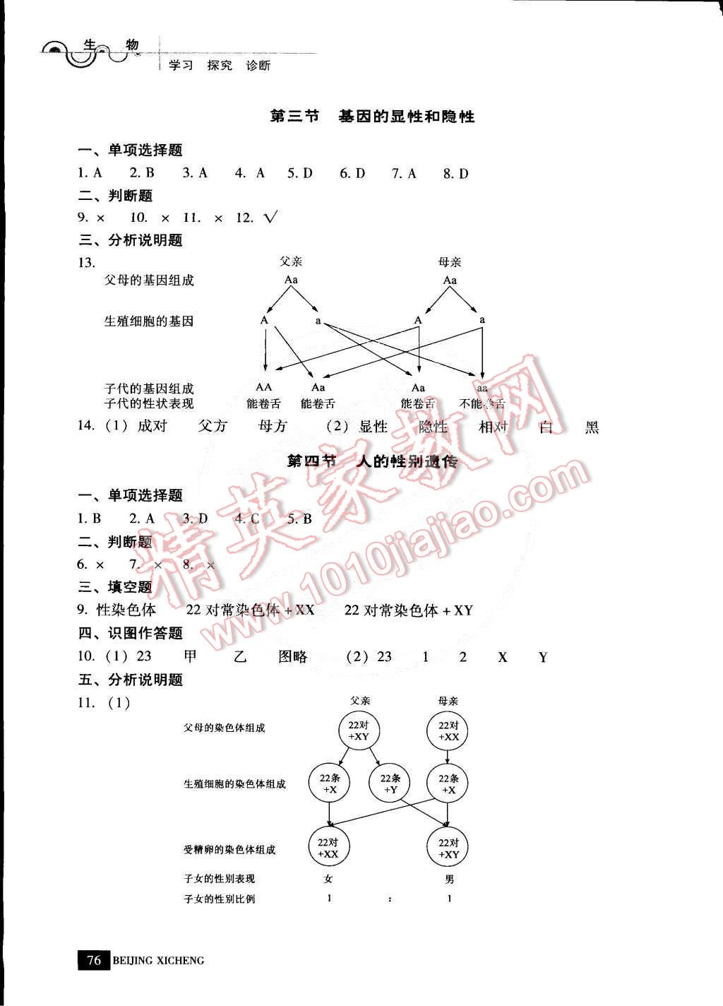 2015年學(xué)習(xí)探究診斷八年級(jí)生物下冊(cè) 第4頁(yè)