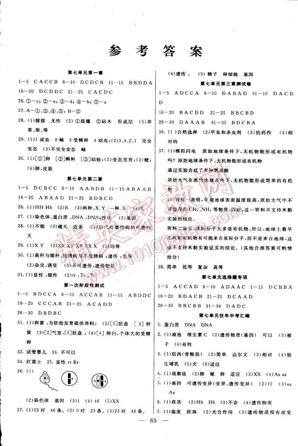 2015年名师导航完全大考卷八年级生物下册人教版 第1页