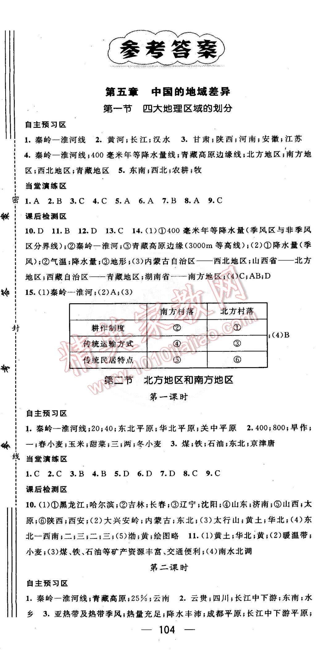 2015年精英新课堂八年级地理下册湘教版 第1页