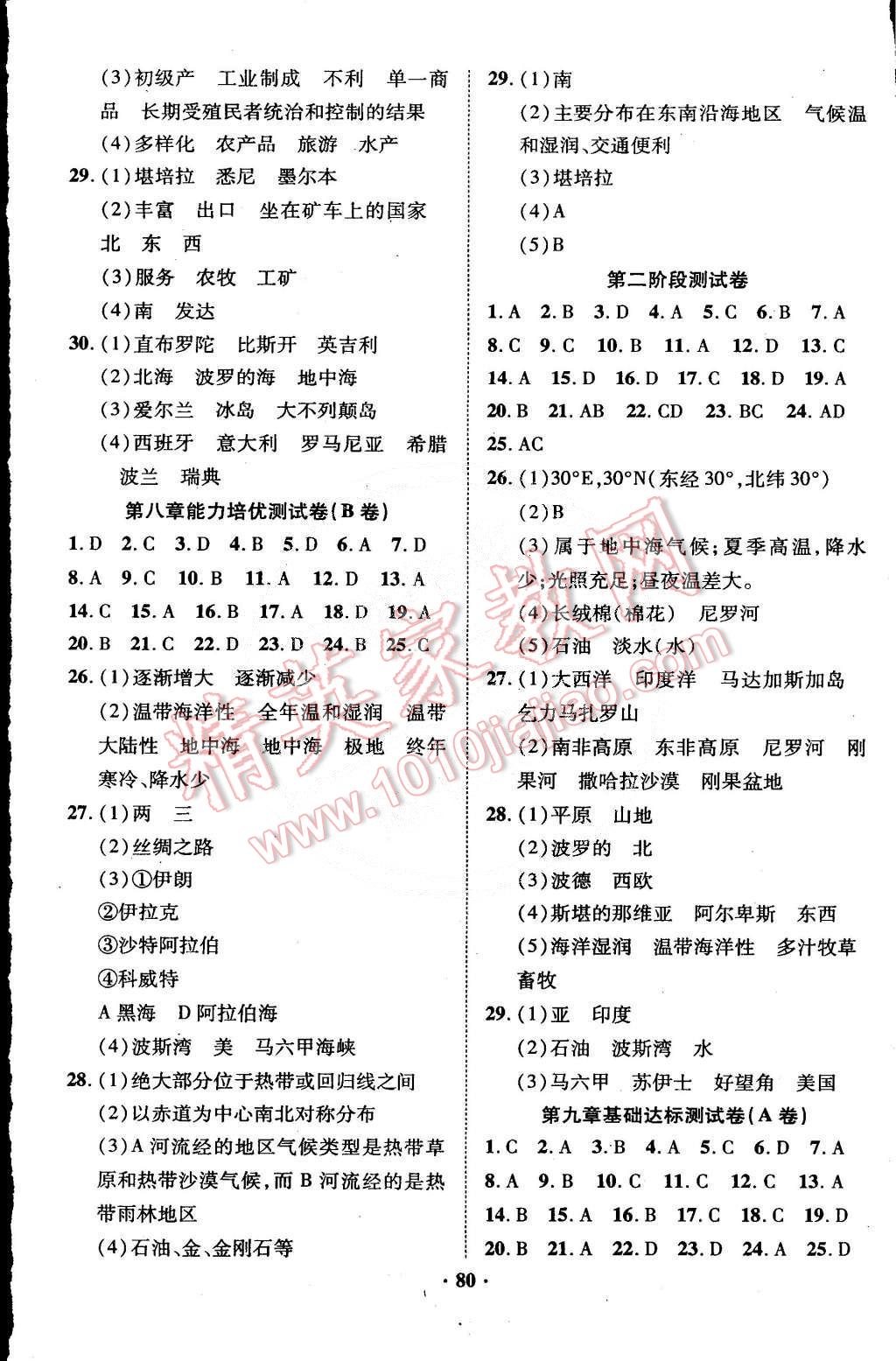 2015年優(yōu)化奪標單元測試卷七年級地理下冊人教版 第4頁