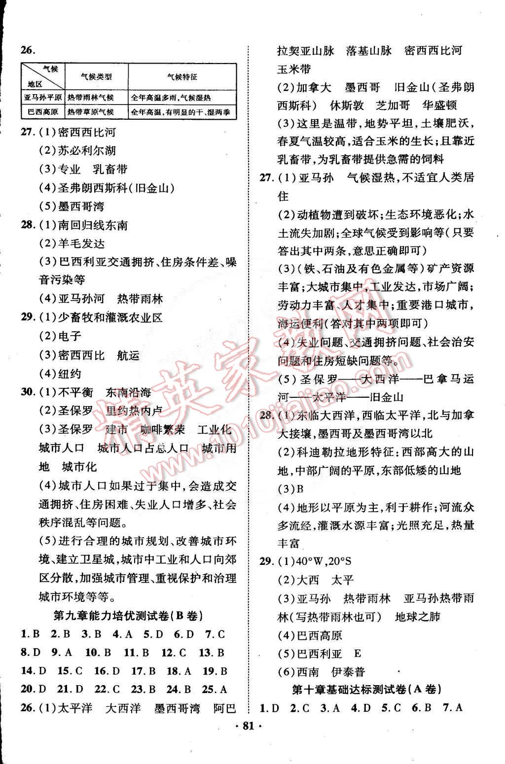 2015年優(yōu)化奪標(biāo)單元測(cè)試卷七年級(jí)地理下冊(cè)人教版 第5頁(yè)