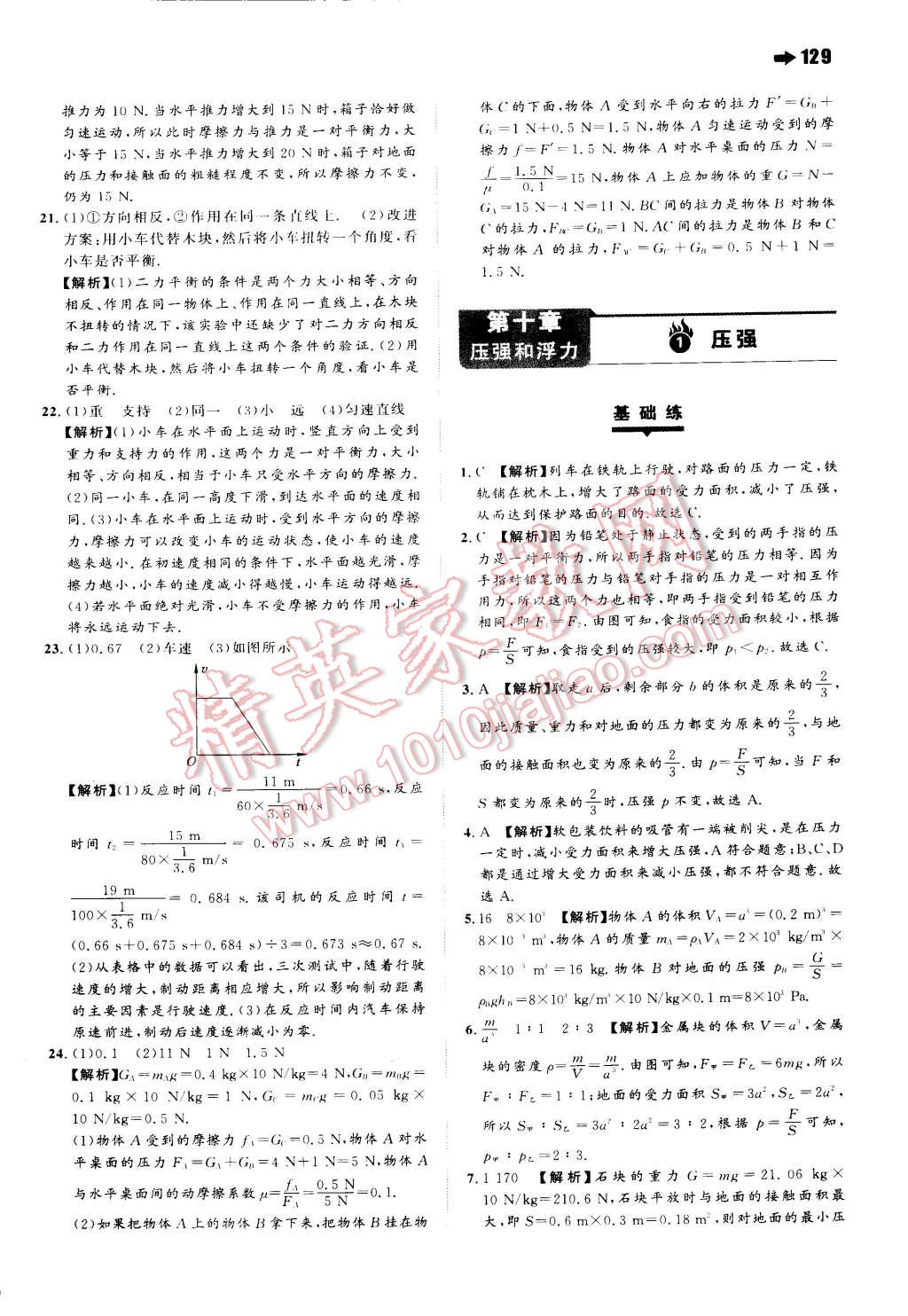 2015年一本八年級物理下冊蘇科版 第23頁