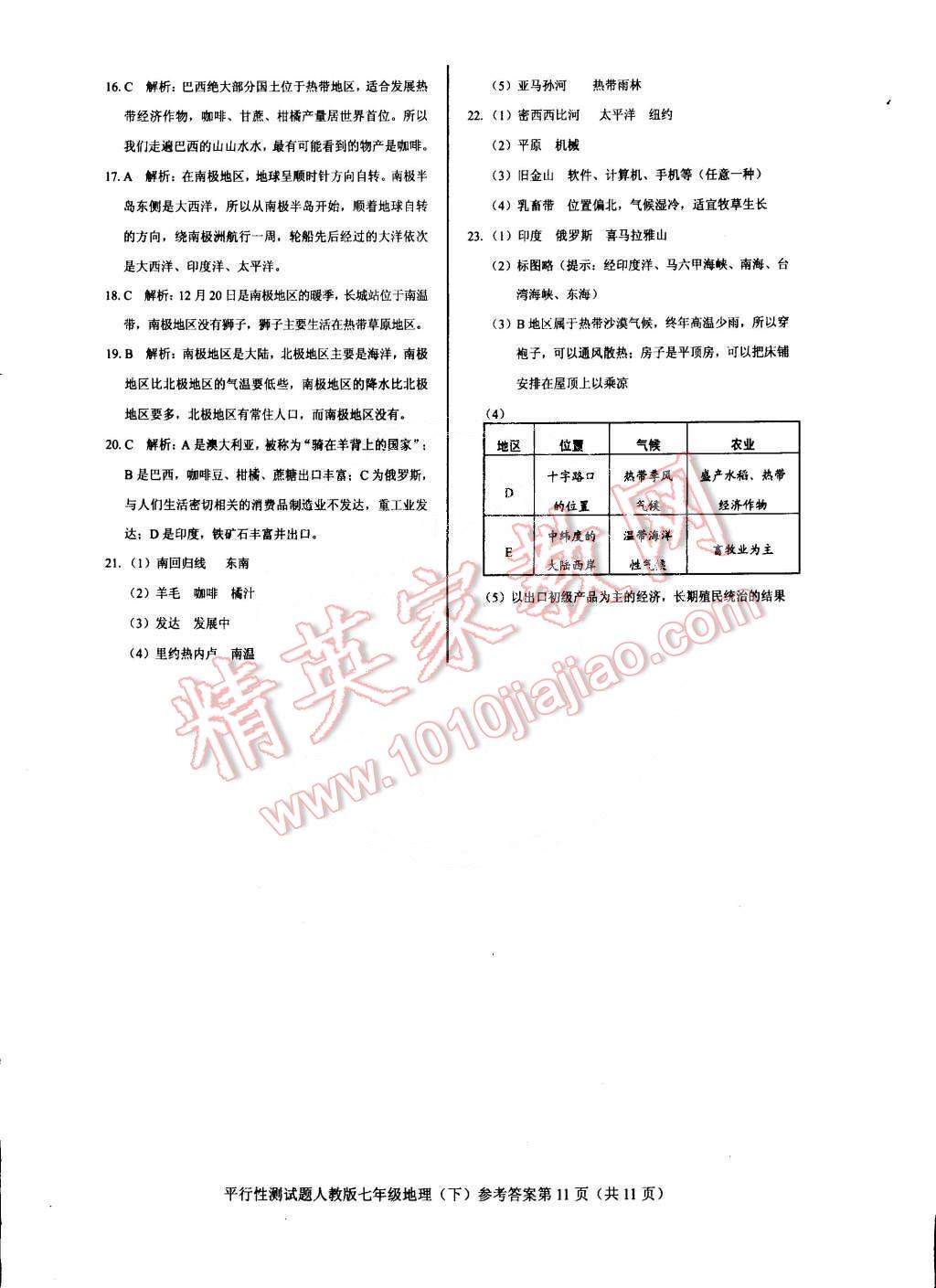 2015年學考2加1七年級地理下冊人教版 第11頁