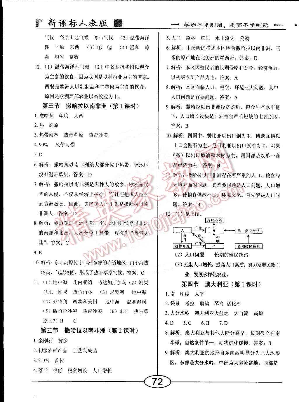 2015年學(xué)考2加1七年級(jí)地理下冊(cè)人教版 第19頁(yè)