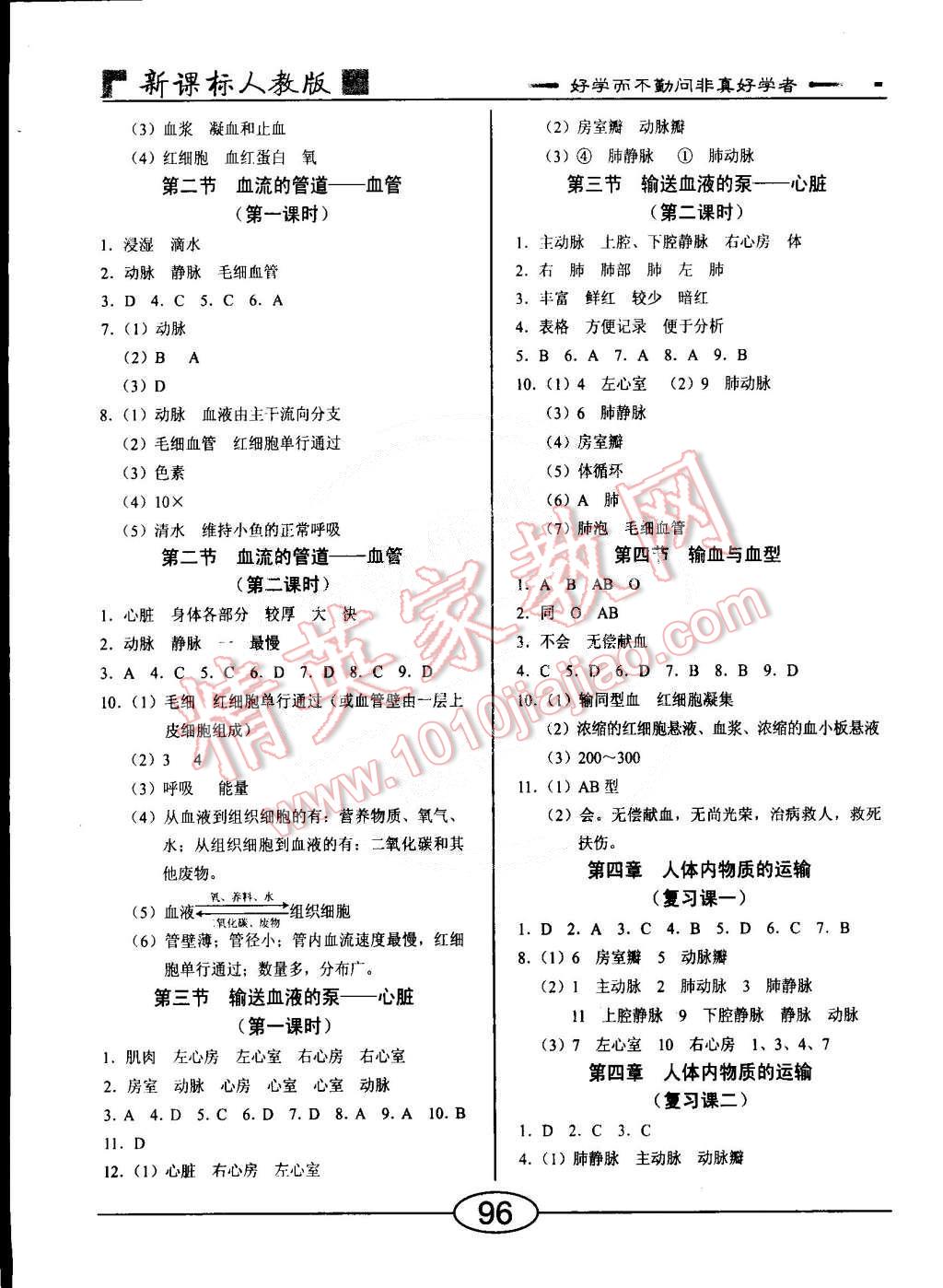 2015年学考2加1七年级生物下册人教版 第8页