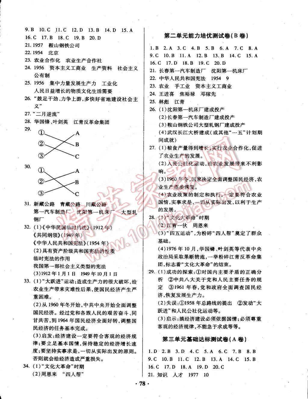 2015年优化夺标单元测试卷八年级历史下册人教版 第2页