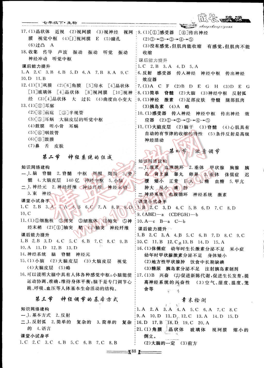 2015年新課程成長資源七年級生物下冊 第8頁