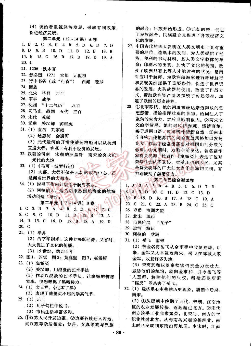 2015年优化夺标单元测试卷七年级历史下册人教版 第4页