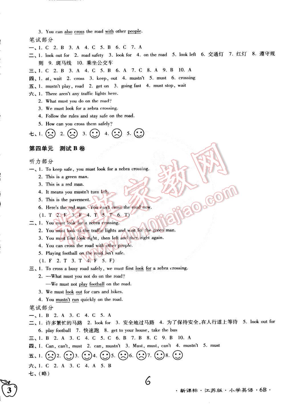 2015年江蘇密卷六年級英語下冊江蘇版 第6頁