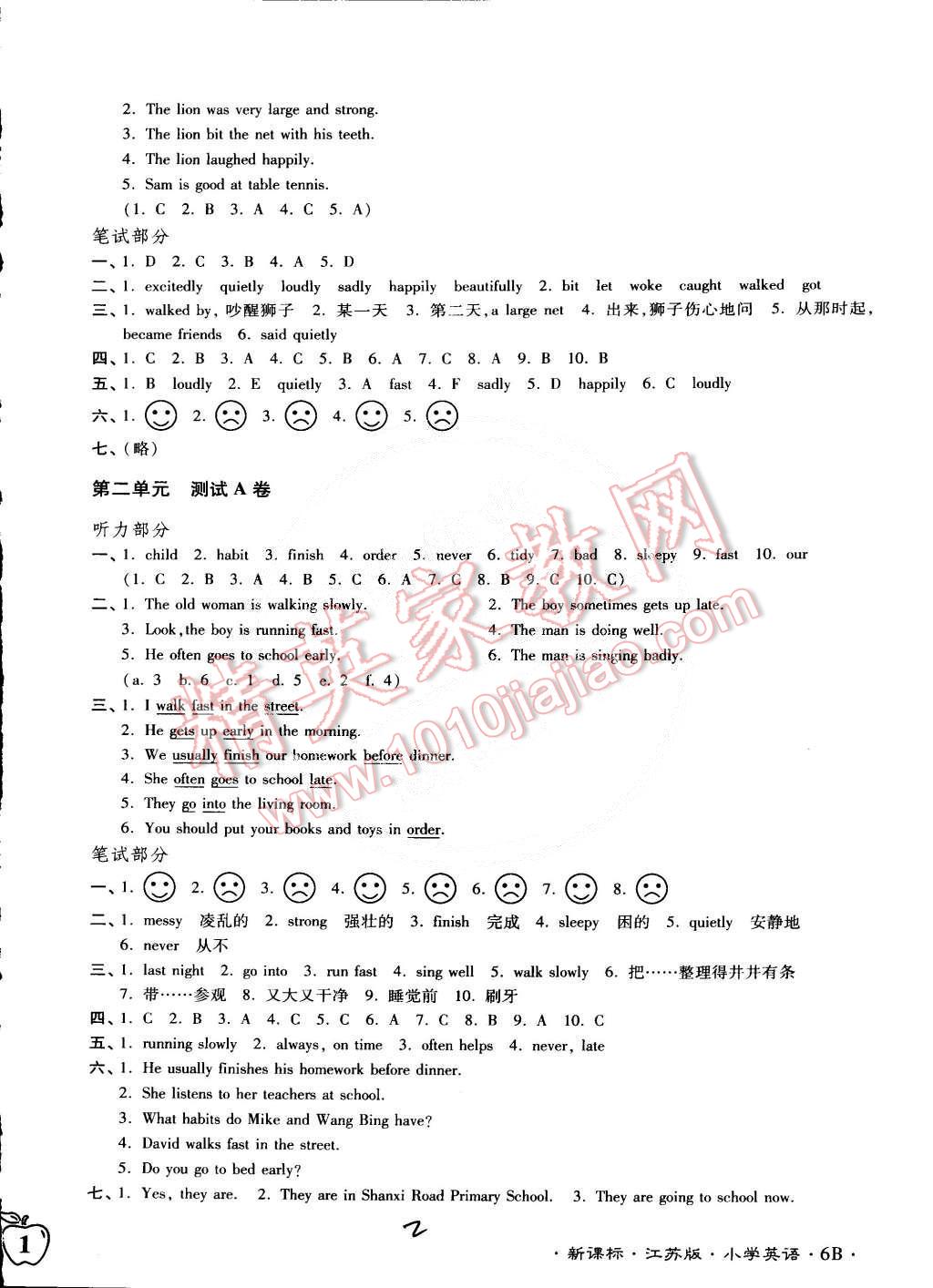 2015年江蘇密卷六年級(jí)英語下冊(cè)江蘇版 第2頁